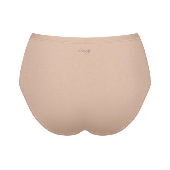 441.SLIP SLOGGI GO DAILY COTTON MIDI μπεζ