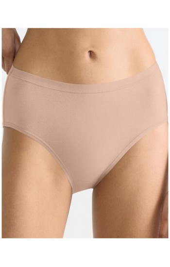 441.SLIP SLOGGI GO DAILY COTTON MIDI μπεζ