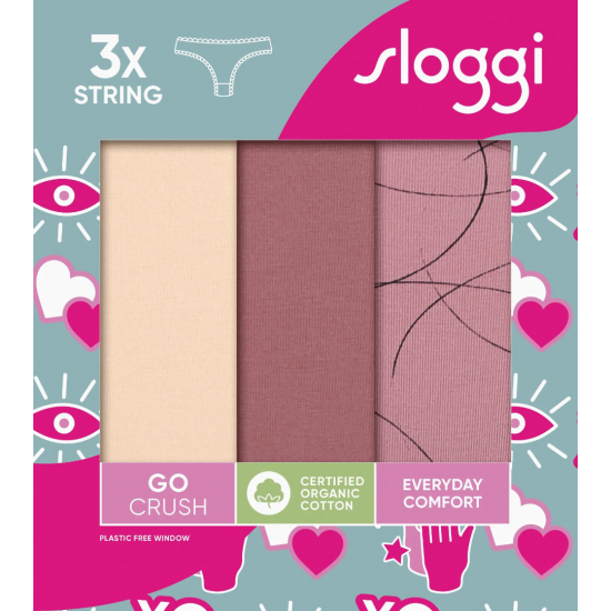 252,Γυναικείο Κυλοτάκι Σετ 3τμχ Sloggi GO Crush string -V002