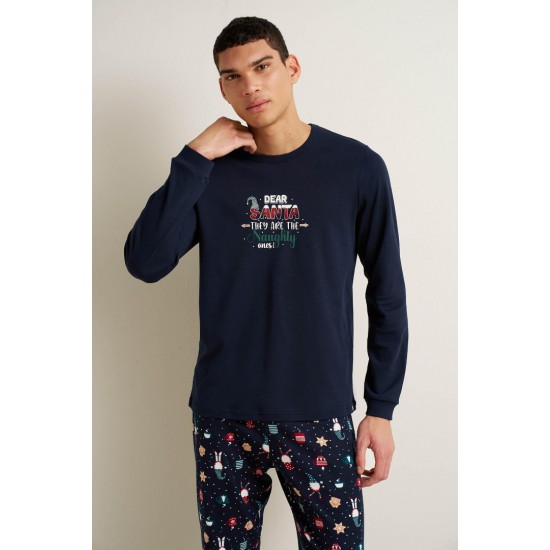 Ανδρική Βαμβακερή Matching Πυτζάμα με Μανσέτες VAMP