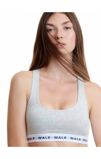 Βαμβακερό bralette με λάστιχο και φαρδιά τιράντα walk