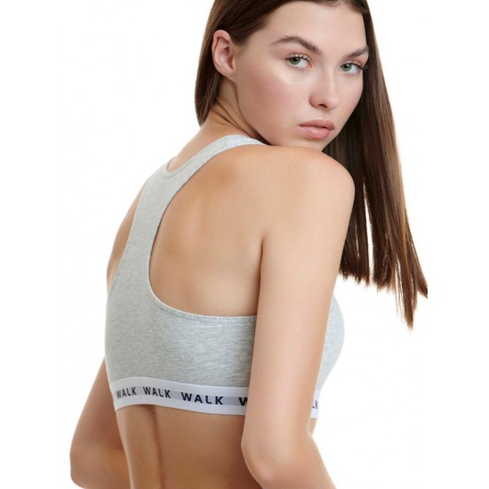 Βαμβακερό bralette με λάστιχο και φαρδιά τιράντα walk