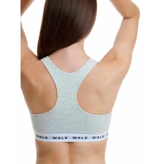 Βαμβακερό bralette με λάστιχο και φαρδιά τιράντα walk