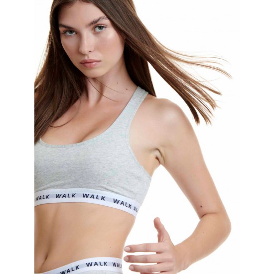 Βαμβακερό bralette με λάστιχο και φαρδιά τιράντα walk